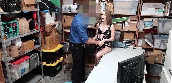  Fake pregnant teen busted and fucked by a security guy